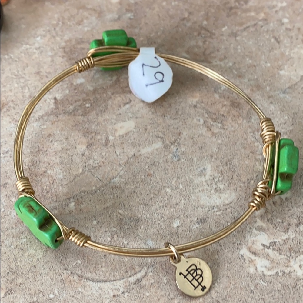 Green cross beaded bangle. New with tag B&B